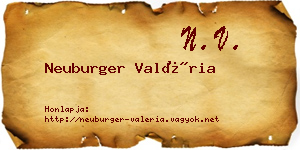 Neuburger Valéria névjegykártya